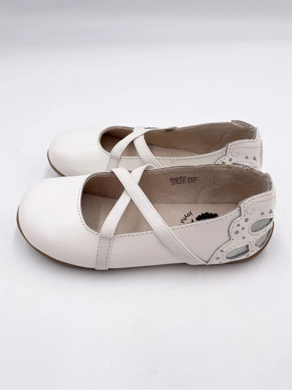 Livie & Luca Mariposa White Patent Leather Flats Toddler Girls Size 8 Butterfly